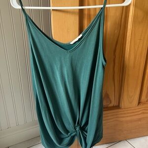 Chic Teal Knot-Front Top